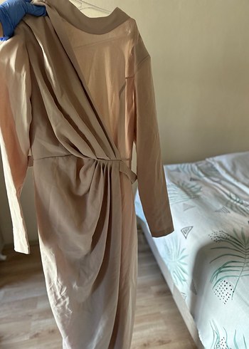 Bej uzun Kadın Elbise - Görsel 2