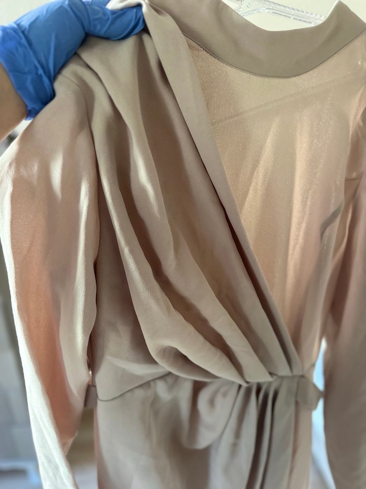 Bej uzun Kadın Elbise - Görsel 3