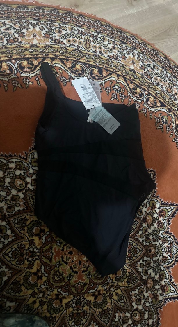 Yılan Desenli Siyah Uzun Mayo - Görsel 5