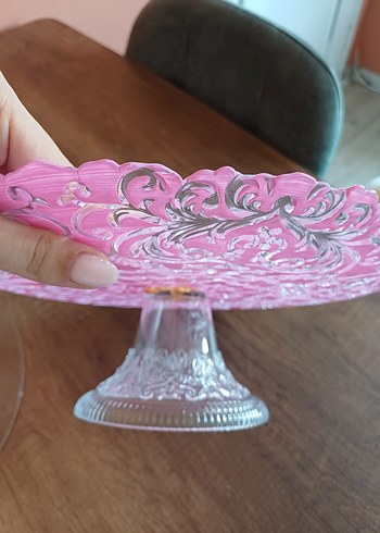 Pembe Parlak Kek Standı ve Kapak - Görsel 3