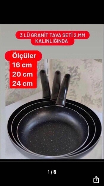 3'lü Granit Tava Seti