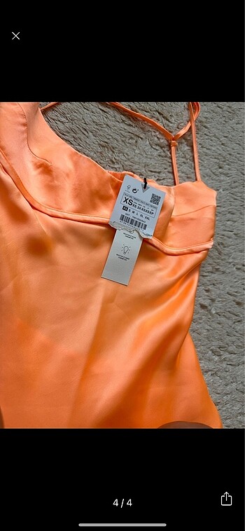 xs Beden turuncu Renk Zara elbise