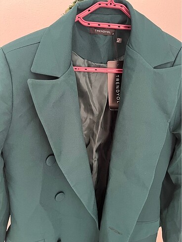 m Beden Siyah Ve Yeşil Blazer Ceket