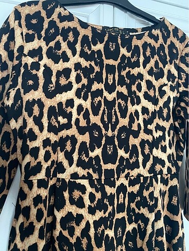 Diğer Leopar midi boy elbise