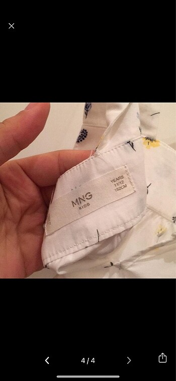 11-12 Yaş Beden beyaz Renk Mango kız çocuk gömlek