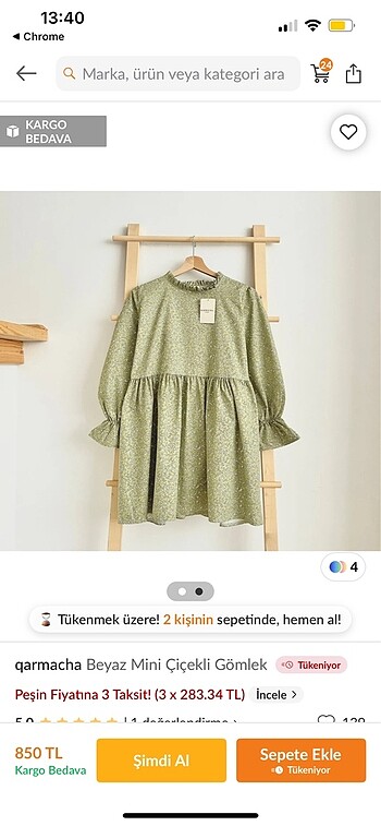 Zara qarmacha yeşil beyaz çiçekli gömlek