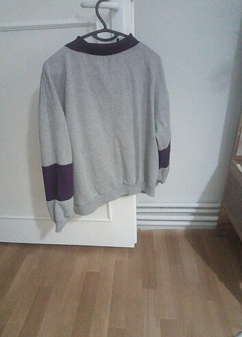 Trendyol & Milla Gri polo yaka renk bloklu basic triko ince sweet