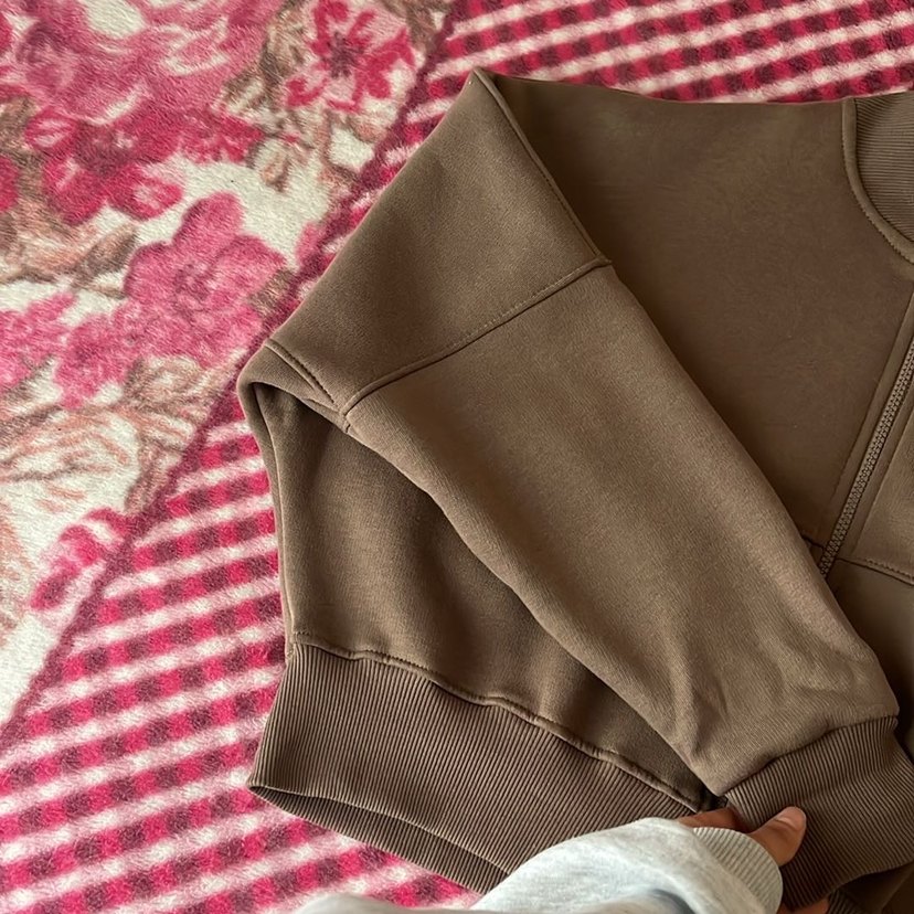 Kahverengi Fermuarlı Kadın Hırka/ceket - Görsel 4