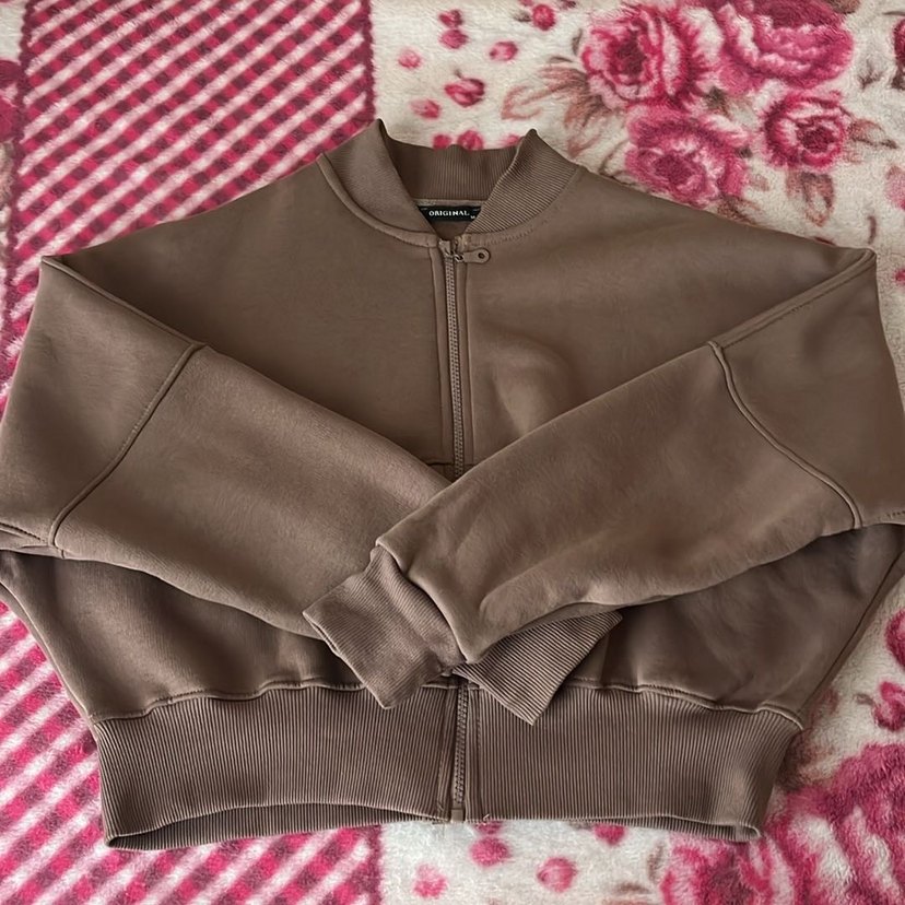 Kahverengi Fermuarlı Kadın Hırka/ceket - Görsel 2