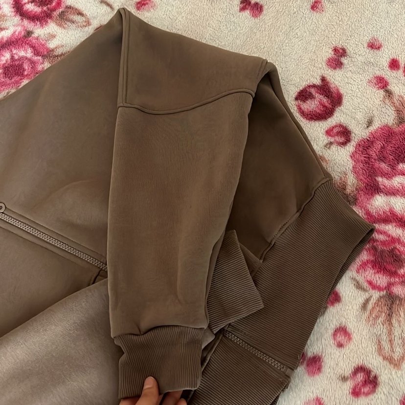 Kahverengi Fermuarlı Kadın Hırka/ceket - Görsel 3