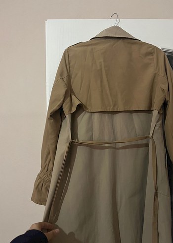 Bej Düğmeli  Kadın Trençkot - Görsel 5