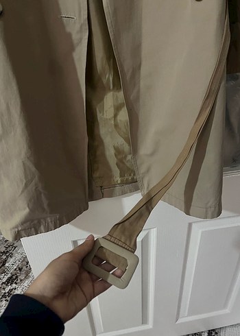 Bej Düğmeli  Kadın Trençkot - Görsel 4