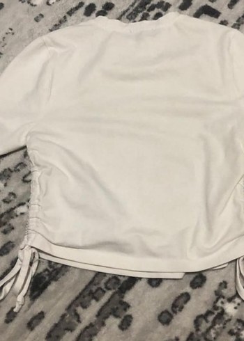Trendyol beyaz büzgülü crop - Görsel 2