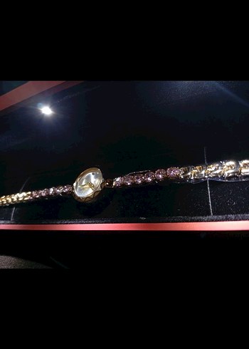 Zincir Detaylı Klasik Altın Kadın Saat pembe detaylı - Görsel 2