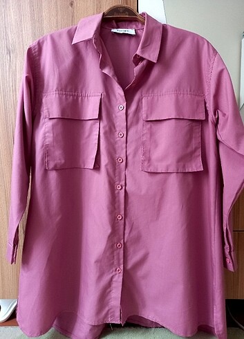 Hoopstore oversize pembe gömlek