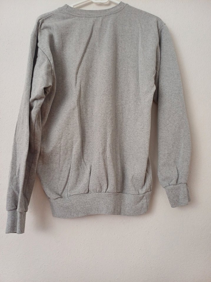 Gri Baskılı Kadın Sweatshirt - Görsel 2