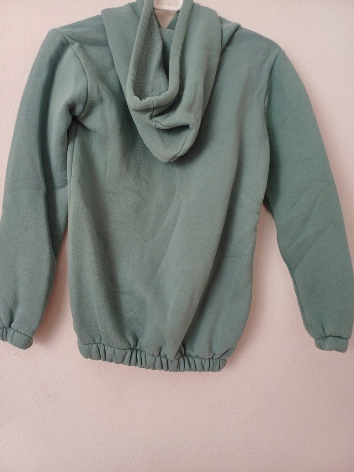 Kız Çocuk Turkuaz Kapüşonlu Sweatshirt - Görsel 2