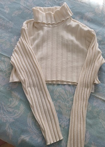 krem Triko Boğazlı Kadın Kazak - Görsel 2