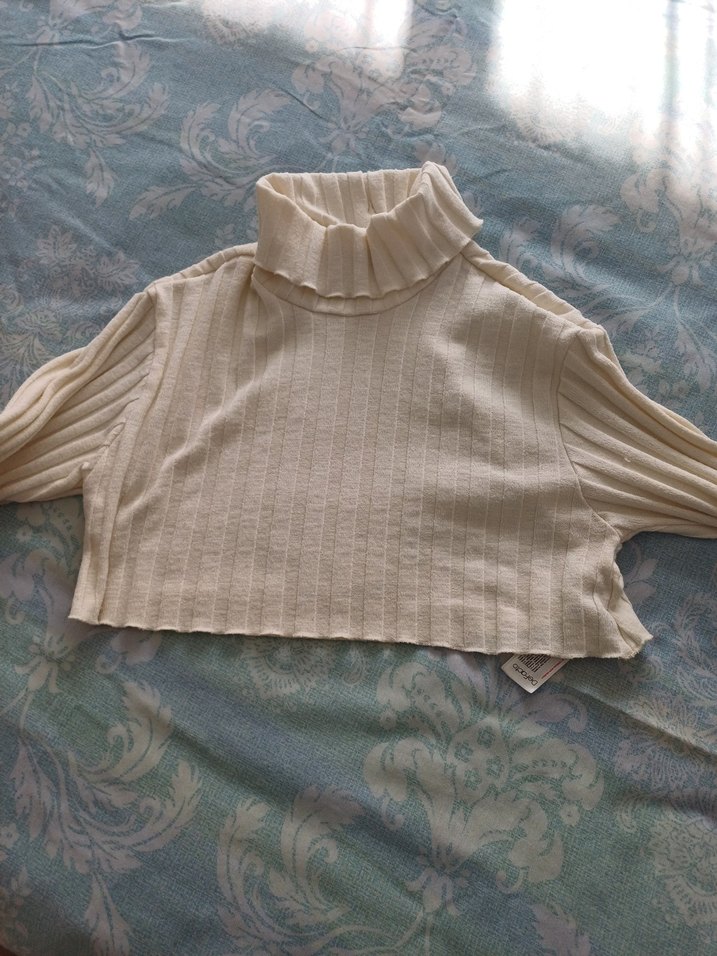 krem Triko Boğazlı Kadın Kazak - Görsel 4