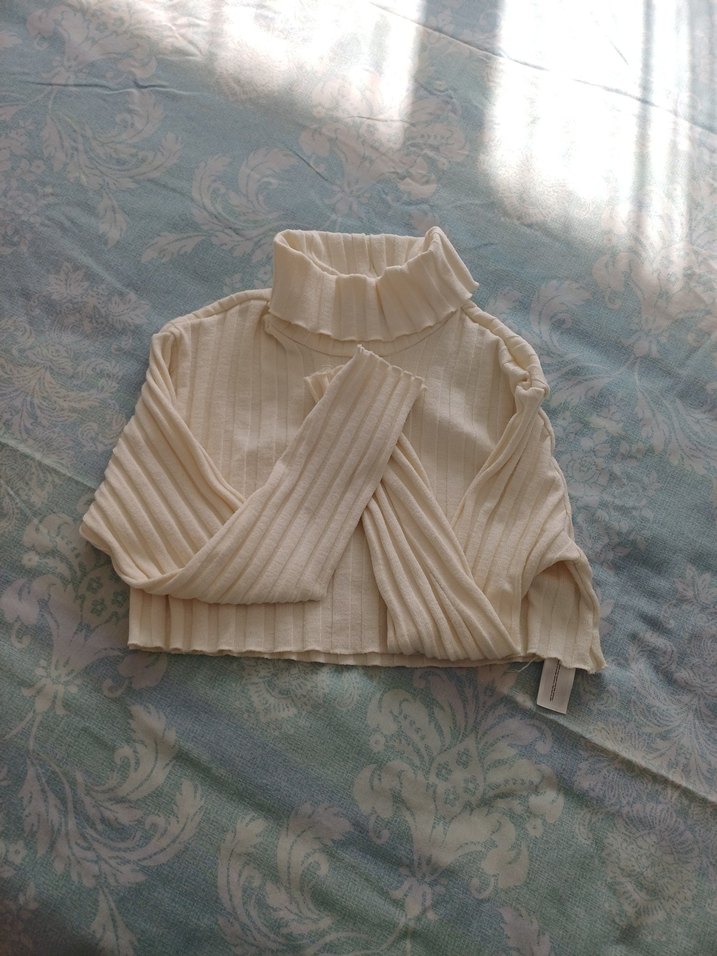 krem Triko Boğazlı Kadın Kazak - Görsel 5