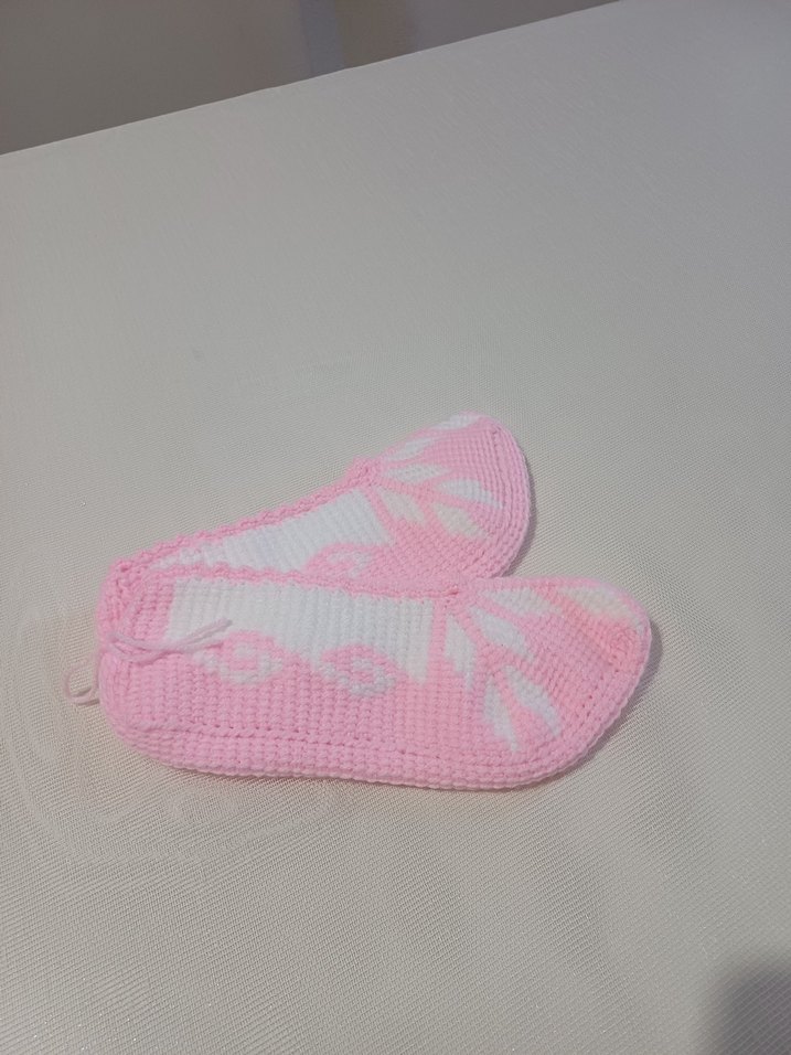 Pembe Örgü Kadın patik#tunus#patik#tunuspatik# - Görsel 3