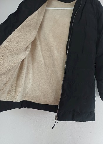 Siyah Fermuarlı Kız cocuk Kışlık Mont - Görsel 2