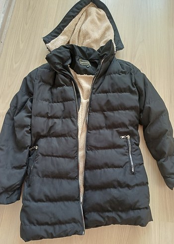 Siyah Fermuarlı Kız cocuk Kışlık Mont - Görsel 3