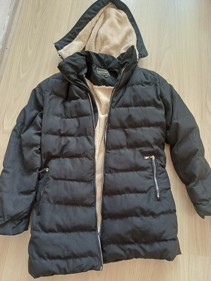 Siyah Fermuarlı Kız cocuk Kışlık Mont - Görsel 3