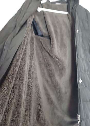 Düğmeli haki yesil Kız cocuk Mont - Görsel 3