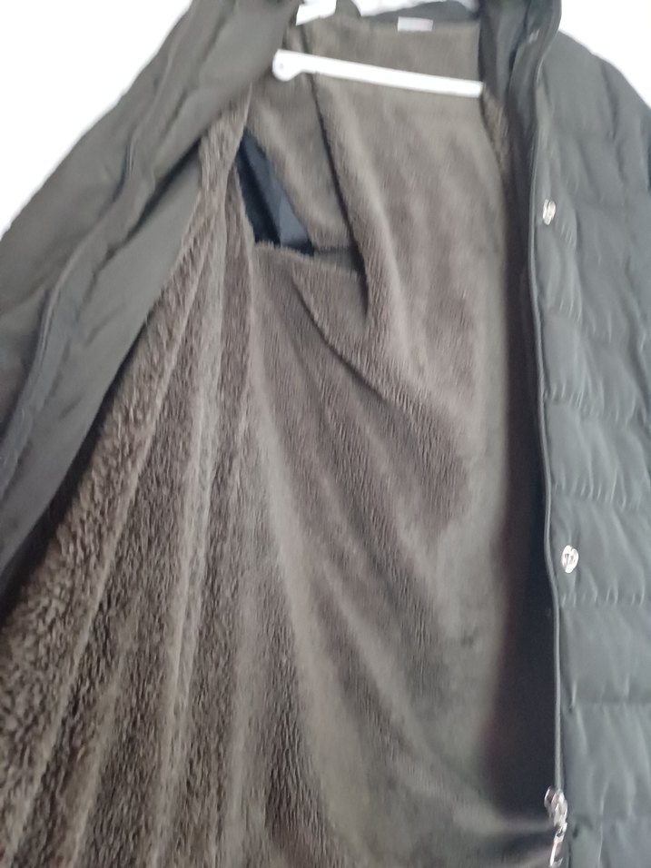 Düğmeli haki yesil Kız cocuk Mont - Görsel 3