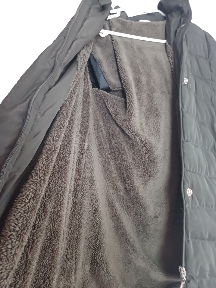 Düğmeli haki yesil Kız cocuk Mont - Görsel 2