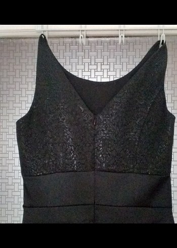 Kemer Detaylı Siyah Midi Kadın Elbise - Görsel 2