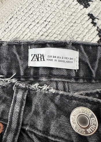 Gri Baskılı mom jean Kot Pantolon