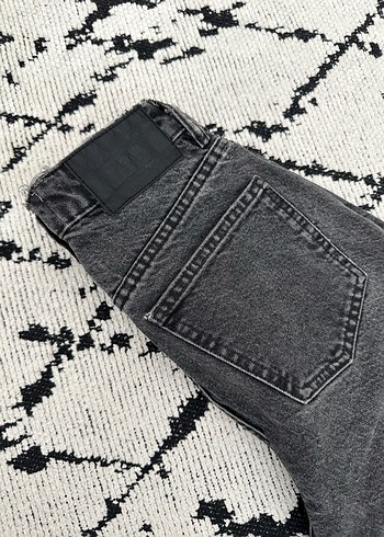 34 Beden gri Renk Gri Baskılı mom jean Kot Pantolon