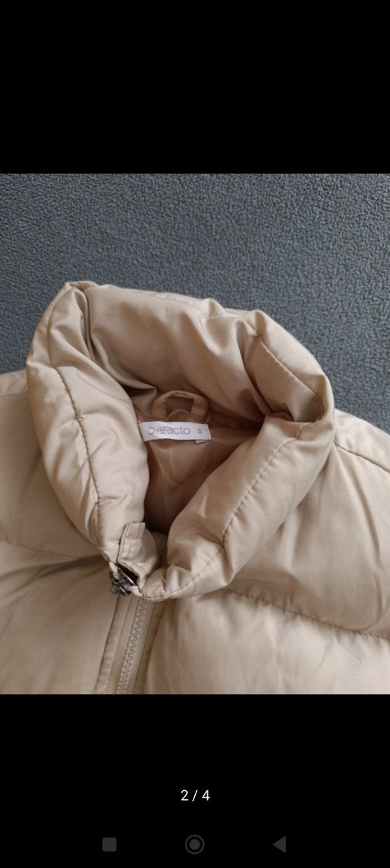 Fermuarlı Yüksek Yakalı Beyaz Kadın Yelek - Görsel 2