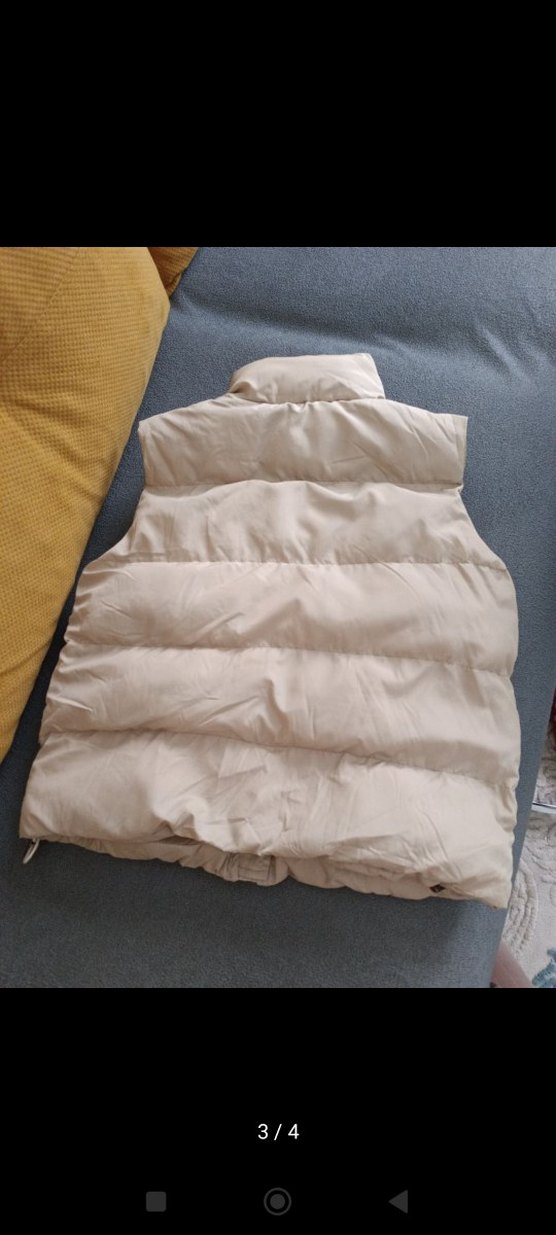 Fermuarlı Yüksek Yakalı Beyaz Kadın Yelek - Görsel 3