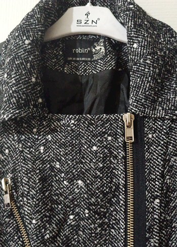 Gri Midi  Kabanı Fermuarlı - Görsel 3