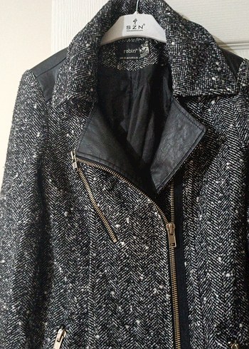 Gri Midi  Kabanı Fermuarlı - Görsel 4