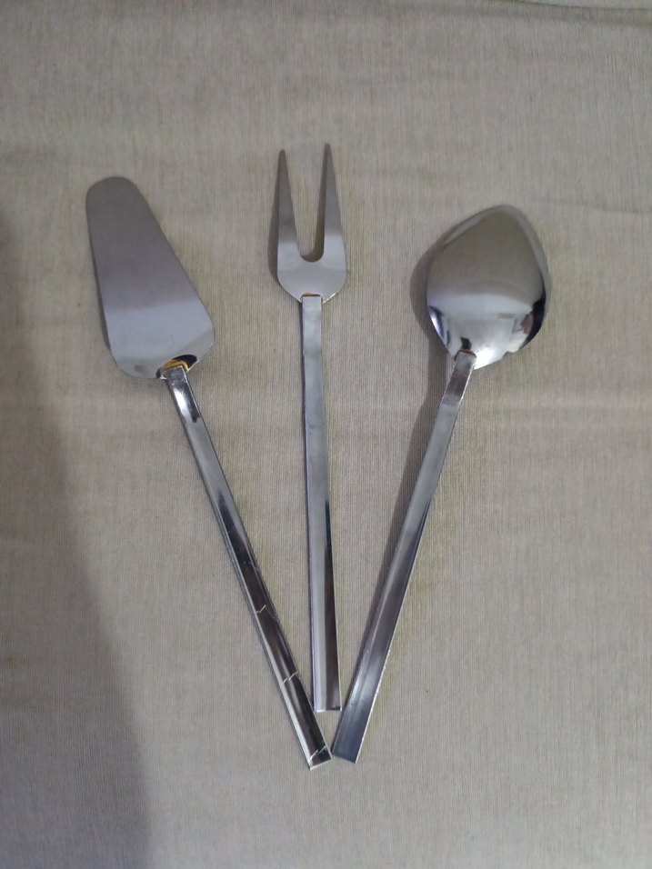 Gri Paslanmaz Çelik 3'lü Servis Seti - Görsel 2