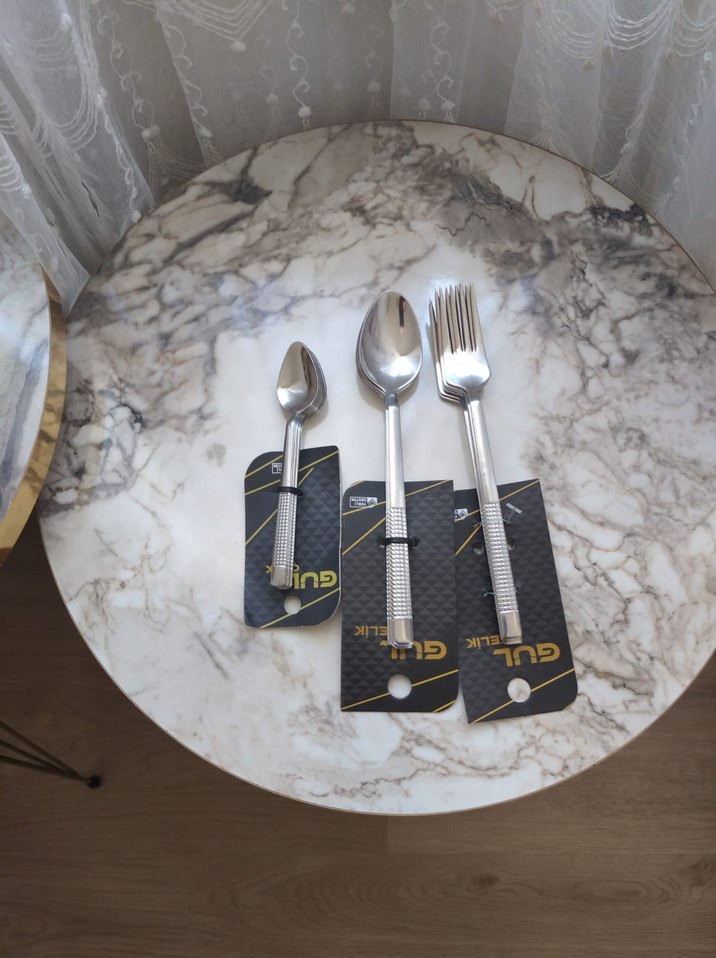 paslanmaz kararmaz makinede yıkanabilir Çatal Kaşık - Görsel 2