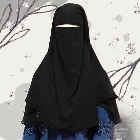 universal Beden Üç katlı standart boy peçe
