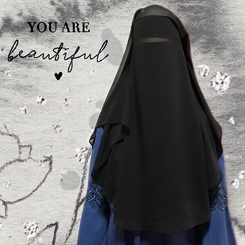 universal Beden siyah Renk Üç katlı standart boy peçe