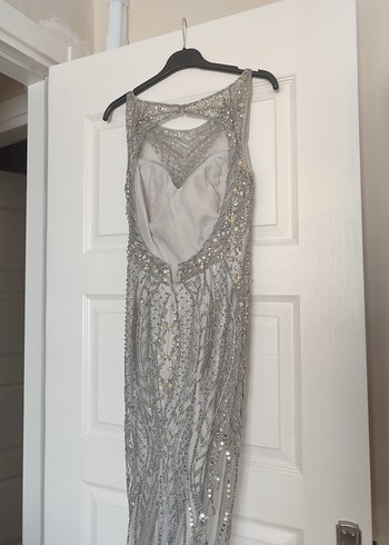 Gri Payetli Uzun Abiye Elbise - Görsel 5