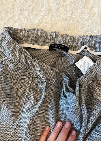 Gri Düğmeli Erkek Kumaş Pantolon - Görsel 2