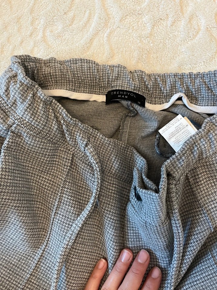 Gri Düğmeli Erkek Kumaş Pantolon - Görsel 2