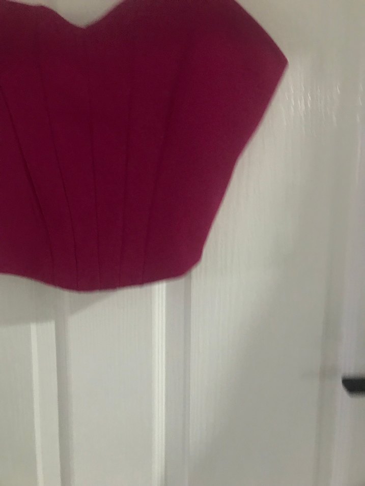 Bordo Pilili V Yaka İnce Askılı Bustiyer - Görsel 5