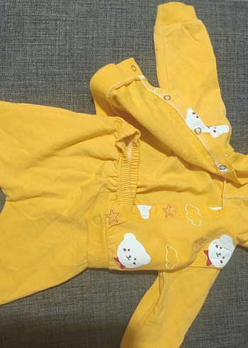 BabyJem Kapüşonlu Sarı Bebek Takımı