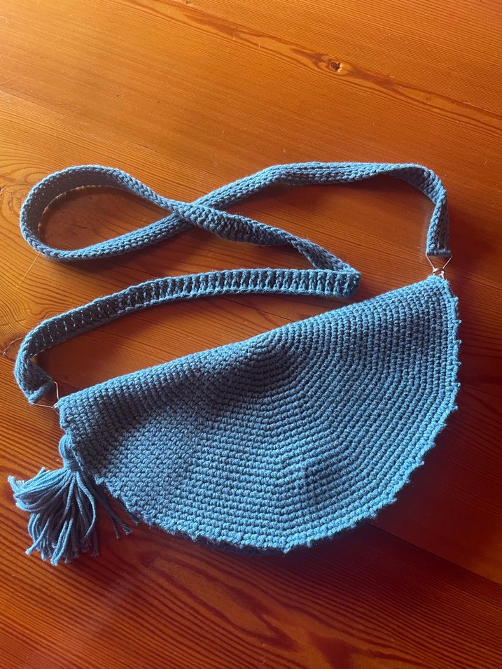 Püsküllü Bohem Örgü Kadın Çanta - Görsel 3