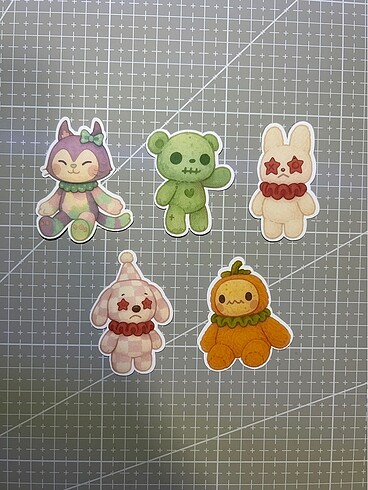 Peluş oyuncak sticker 5 adet