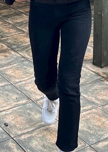 xs Beden Siyah Kadın Denim Regular Fit Pantolon